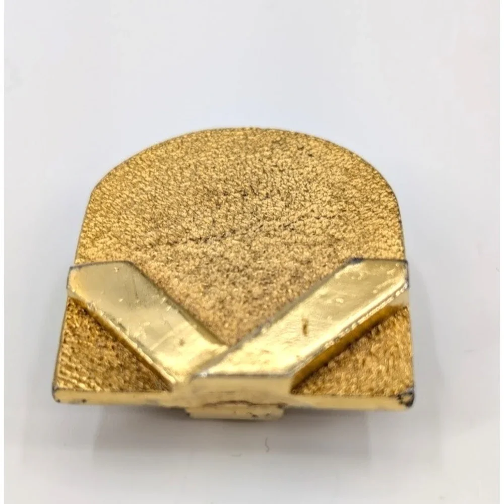 VTG Accessocraft NYC Gold Tone Belt Buckle Interlocking X Two Piece‎ 80s Glam